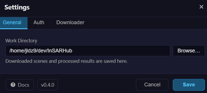Settings Panel