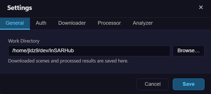 Settings Panel